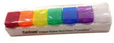 Centrum 7-Day Rainbow Pill Organizer Promo Travel & Daily Use Medicine Vitamins