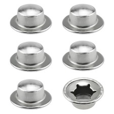 6 Pcs Push On Pushnut Caps, Spring Steel 1/2" Axle Cap Nut, 1/2-inch, Silver 