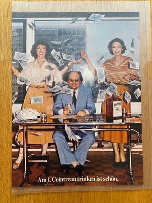 Am 1. Cointreau trinken ist schön D-Mark Scheine 1975 Vintage Ad Werbung Reklame