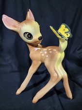 Statuina ceramica Walt Disney American Pottery Evan Shaw 8" farfalla Bambi anni 40