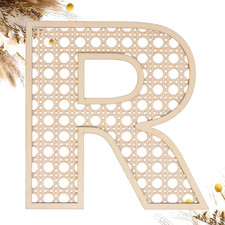 Wooden Rattan Letters 8 Inch Wood Letters R for Wall Decor Crafts Boho Nursery D