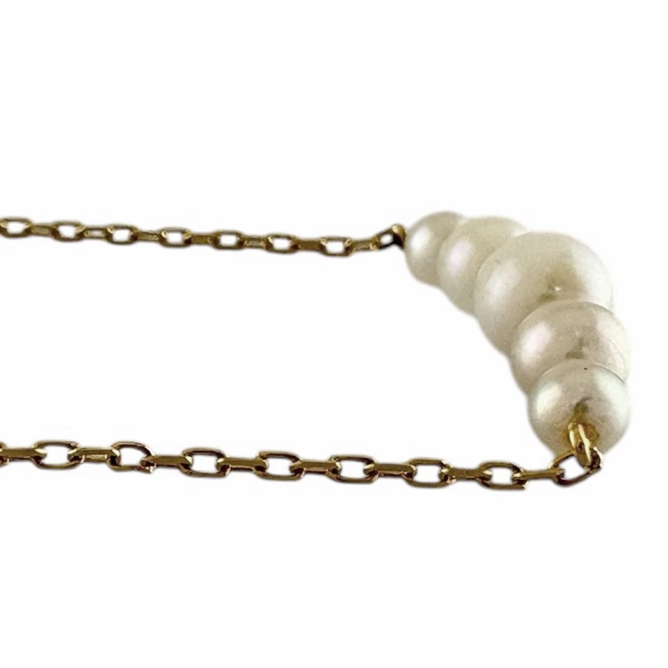 Collar MIKIMOTO K18 oro amarillo perla usado Foto 4 de 4