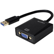 Image of Logilink Ua0231 USB VGA Adapter Black 10Cm USB 3.0 To VGA Monitor Adapter