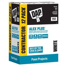 Alex plus 10.1 Oz. White Acrylic Latex plus Silicone Caulk Contractor 12-Pack 