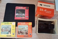Lot Vintage View-Master 3D + Boite + 3 Pochettes Disques Expo 58 Bruxelles TBE