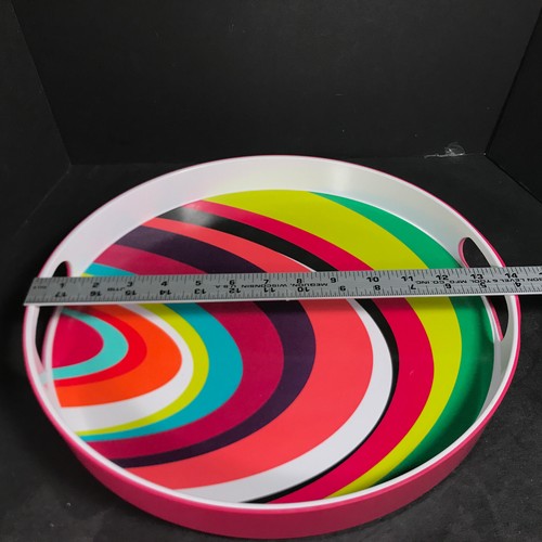 funky groovy psychedelic colorful plastic serving tray - Picture 6 of 11