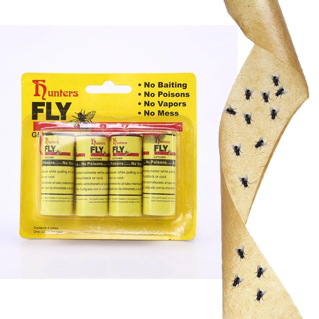 Sticky Fly Strips Tape Eliminate Flies Insect Glue Paper Fly Trap Catcher