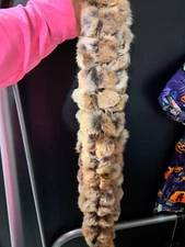 100% Rabit Fur Scarf Brown