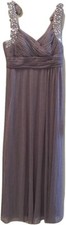Alex Evenings Embellished Glitter-Detail Gown Pewter SZ 8