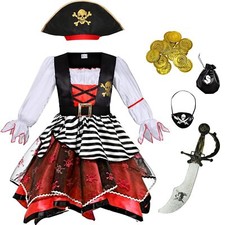Girls Pirate Costume For Halloween Kids Dress Up