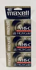 Lot Of 3 Maxell VHS-C HGX-Gold TC-30 Premium High Grade Blank Camcorder Tapes