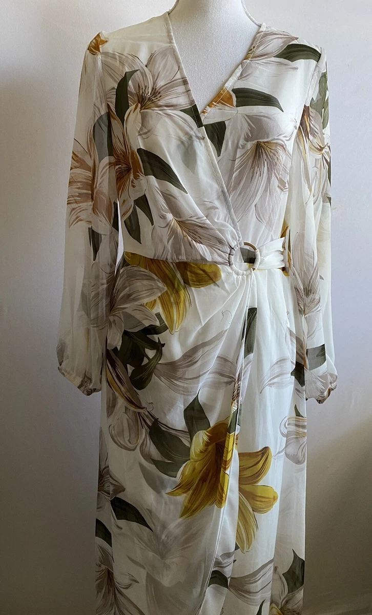 Chiffon floral hotsell wrap dress