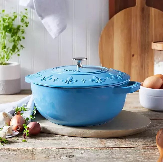 Staub Enameled Cast Iron Essential Fleur De Lis Cocotte