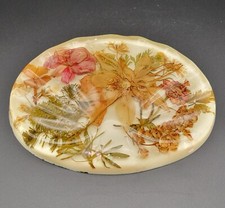 Vintage Lucite Acrylic Resin Dried Press Flowers Soap Dish Seashell Shaped