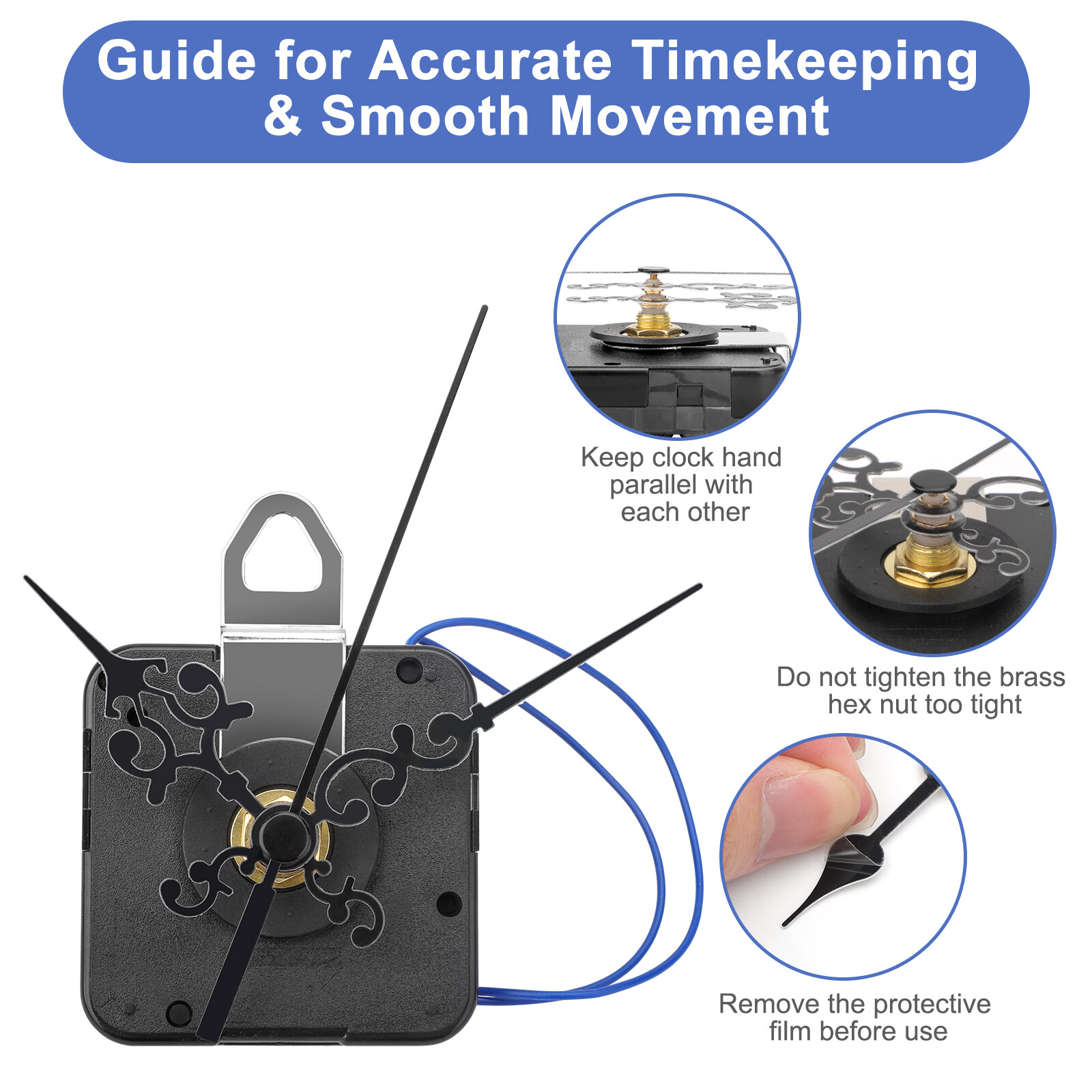 Quartz Wall Clock Movement Mechanism DIY Replacement Hands Repair Tool Kit