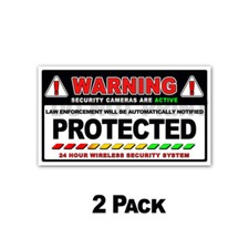 Warning 24 Hour Wireless Security System Red To Green Stickers Decal Packs 5 Warning 24 Hour Wireless Security System Red To Green Stickers Decal Packs 5