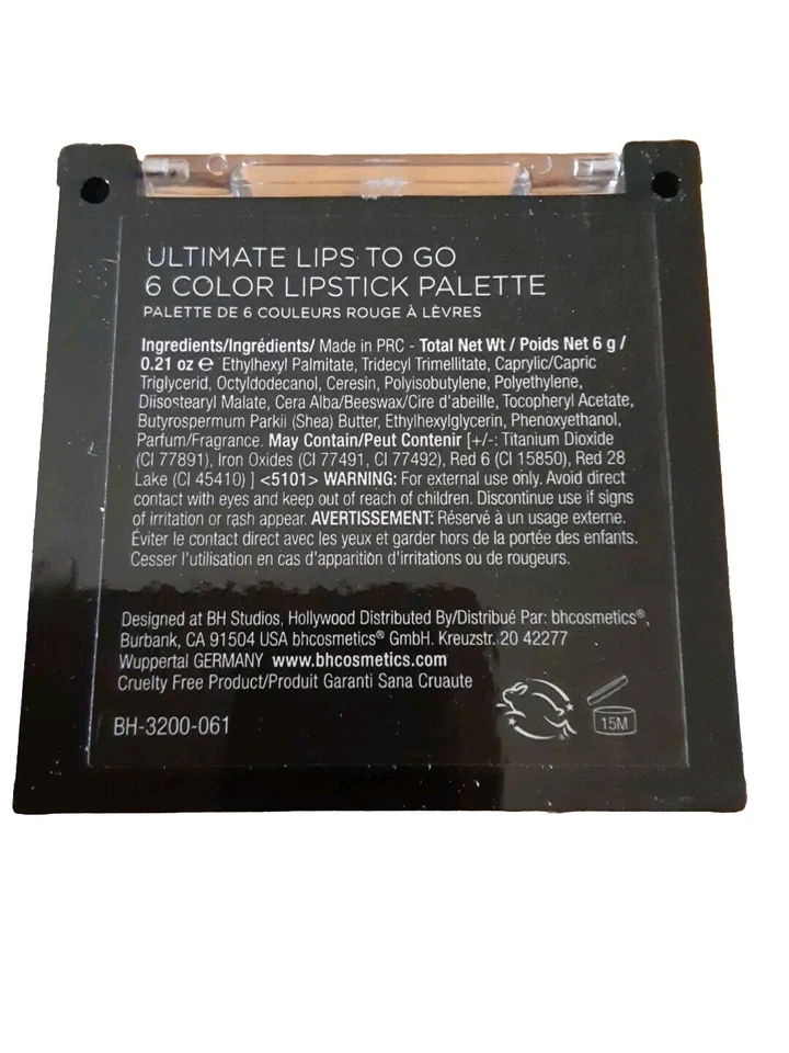 BH Cosmetics Ultimate Lips To Go 6 Color Palette Cream Brush On Germany NIP NEW - Image 2 of 4