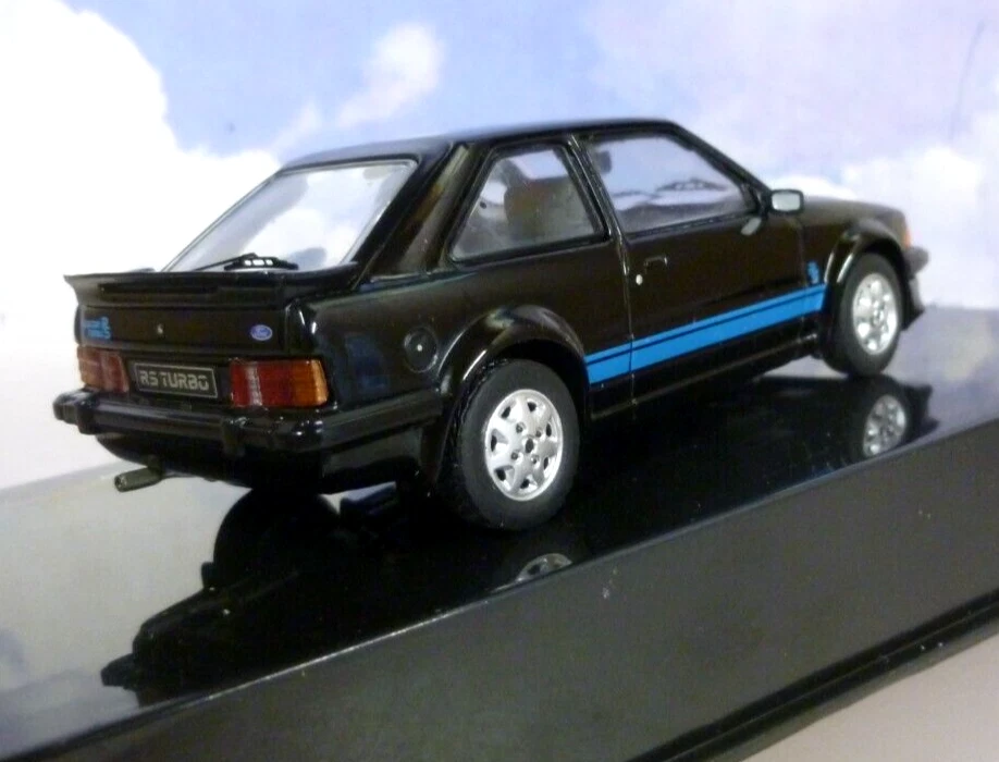 IXO 1/43 DIECAST 1984 FORD ESCORT MK3 MKIII RS TURBO BLACK/BLUE STRIPES CLC419 - Image 3 of 4