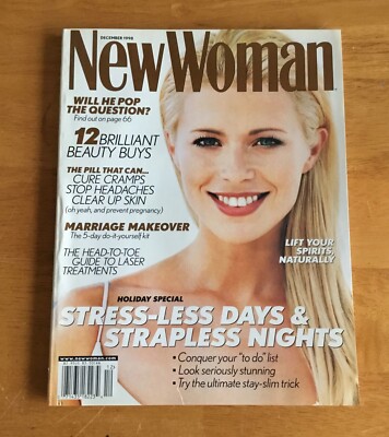 New Woman Magazine December 1998 Laura Bailey Cover No Label Newsstand