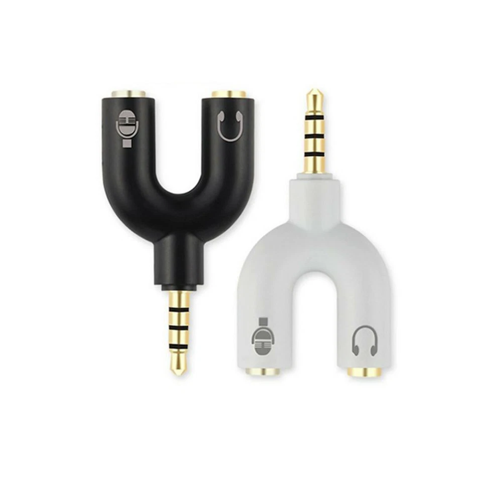 F79 Audio Klinke Y Splitter Adapter 3.5mm Stecker auf 2x Buchse Headset Stereo  - Bild 3 von 4