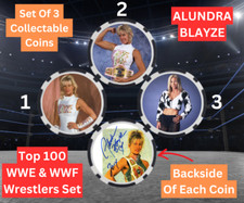ALUNDRA BLAYZE - TOP 100 WWE & WWF WRESTLERS SET -  COIN SET - SIGNED