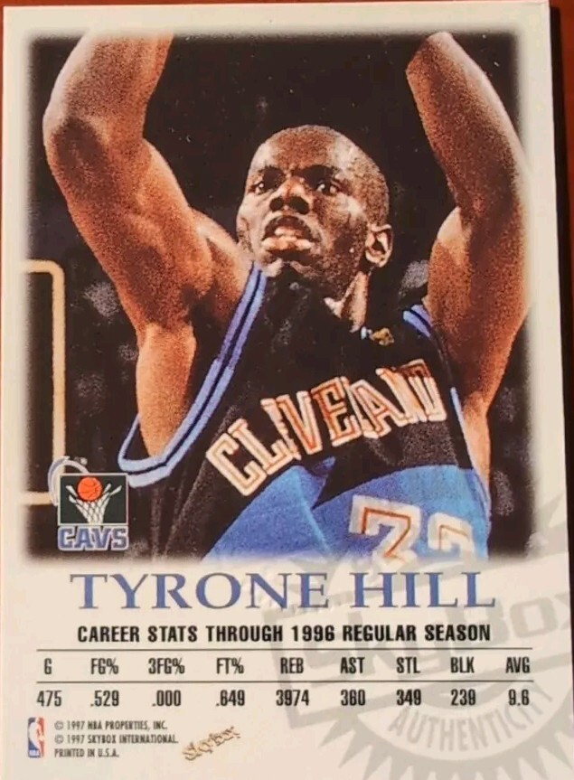TYRONE HILL 199798 SkyBox Premium Autographics AUTO Cavs Cavaliers 76ers Bucks eBay