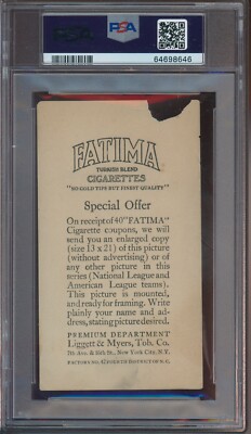 fatima cigarettes baseball card 1913 T200 Fatima Cigarettes Team Card Pittsburgh Nationals PSA Authentic