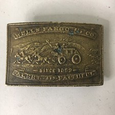Wells Fargo and Co. Alert and Faithful Vintage Belt Buckle Solid Brass