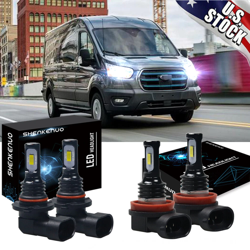 Kit De 4 Bombillas LED 6000K Para Ford Transit-150/250/350 2015-19 – Luz Alta, Baja Y Niebla