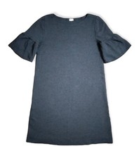 J.Crew Gray Ruffle Sleeve Dress 100% Cotton Size XS