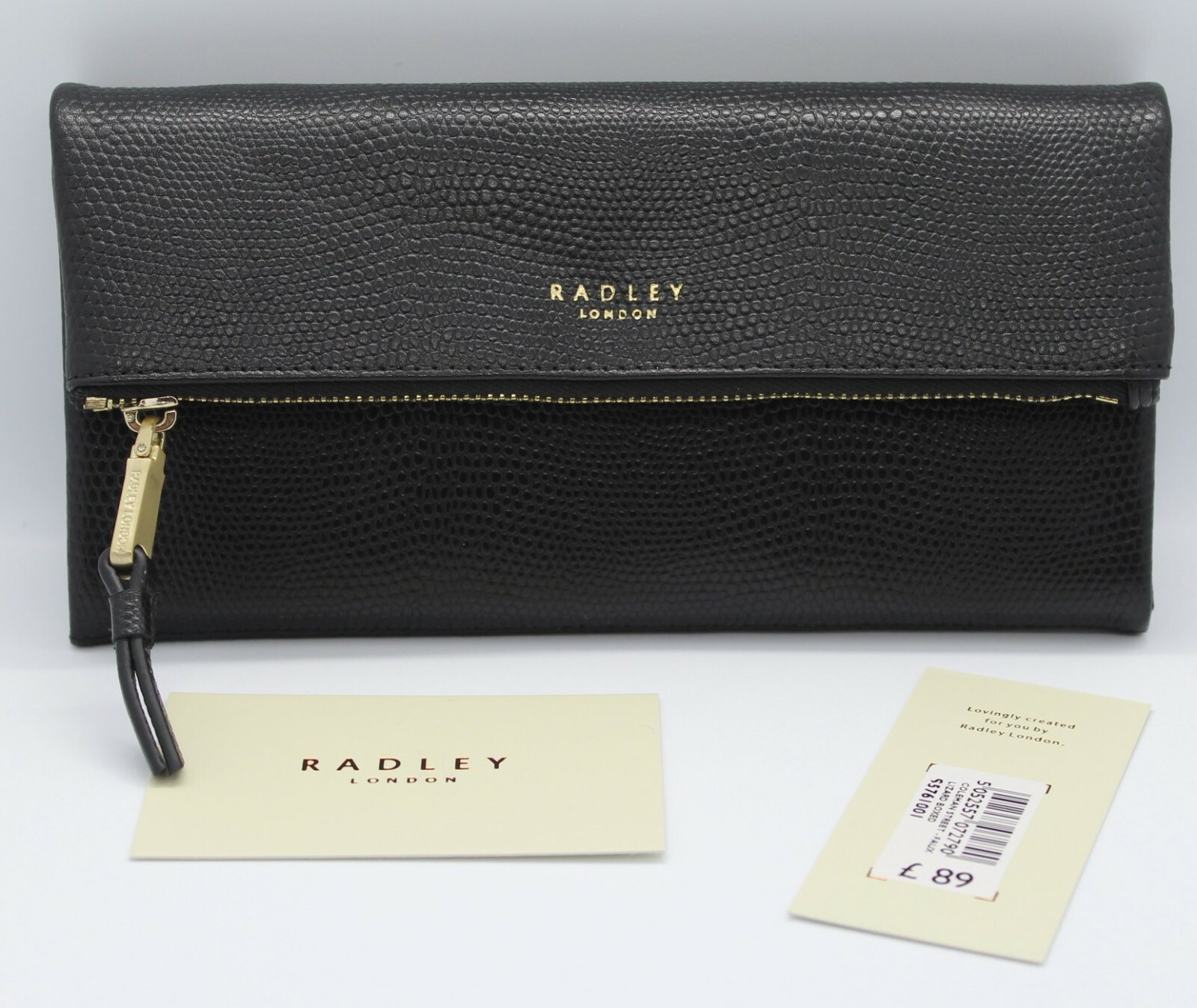 Black Lizard Radley London Coleman St Gift Boxed Large Foldover Matinee Purse #2