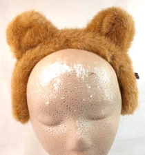 Boyde's Bear Headband Hairband With Ears Fuzzy Furry Faux Fur Light Brown