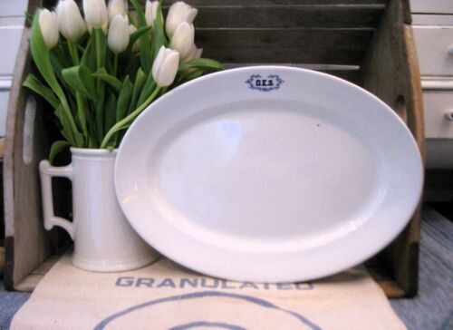 LG Antique English Ironstone Platter Order of the Eastern Star Free Shipping - Picture 1 of 11