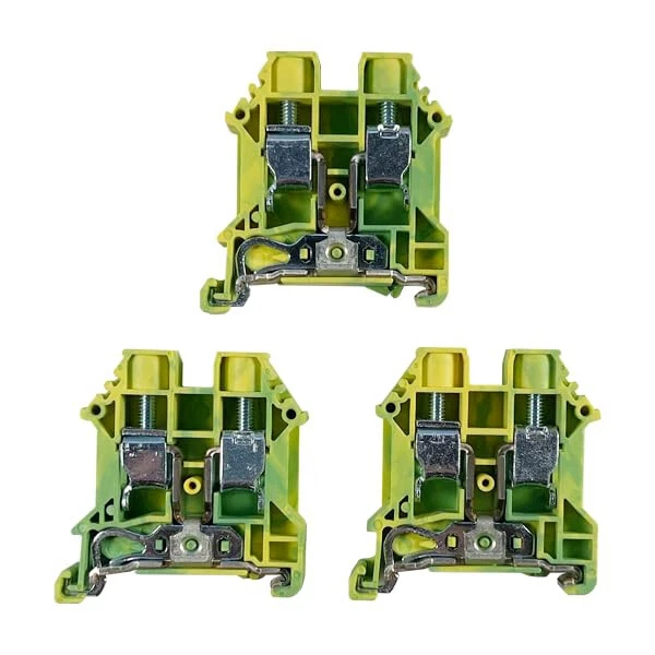 DIN Rail Ground Terminal Blocks 3 Quantity DK10N-PE Dinkle 6 - 20 AWG Gauge UL - Image 3 of 4