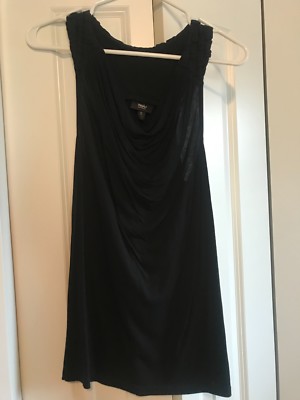 Mossimo black woven top sleeveless drape front top Small
