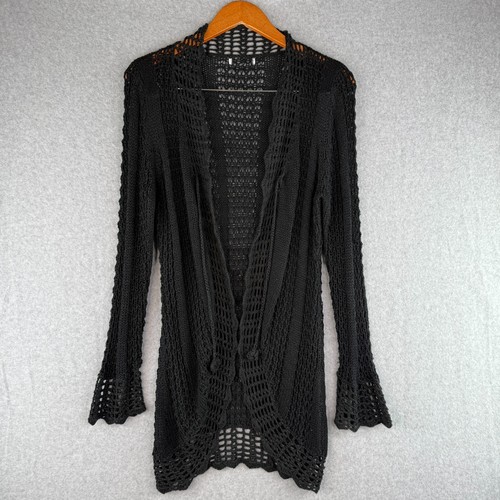 Y2K Whimsygoth Romantic Crochet Knit Long Sleeve Cardigan Wide Sleeve Size S/M - Picture 4 of 6