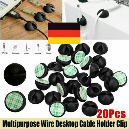 20 Tlg Kabelhalter Selbstklebend Kabel Clips Organizer Halter Kabelclips Klemmen - 第 2/6 張圖片