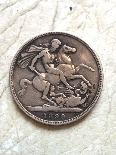 TWO 1899 English CROWN & SHILLING 1899 .925 Silver. 27.9 G 38.4 MM 2 Coin Lot - Picture 18 of 21