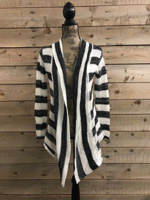 NWT Fate Black White Drape Cardigan Size Small