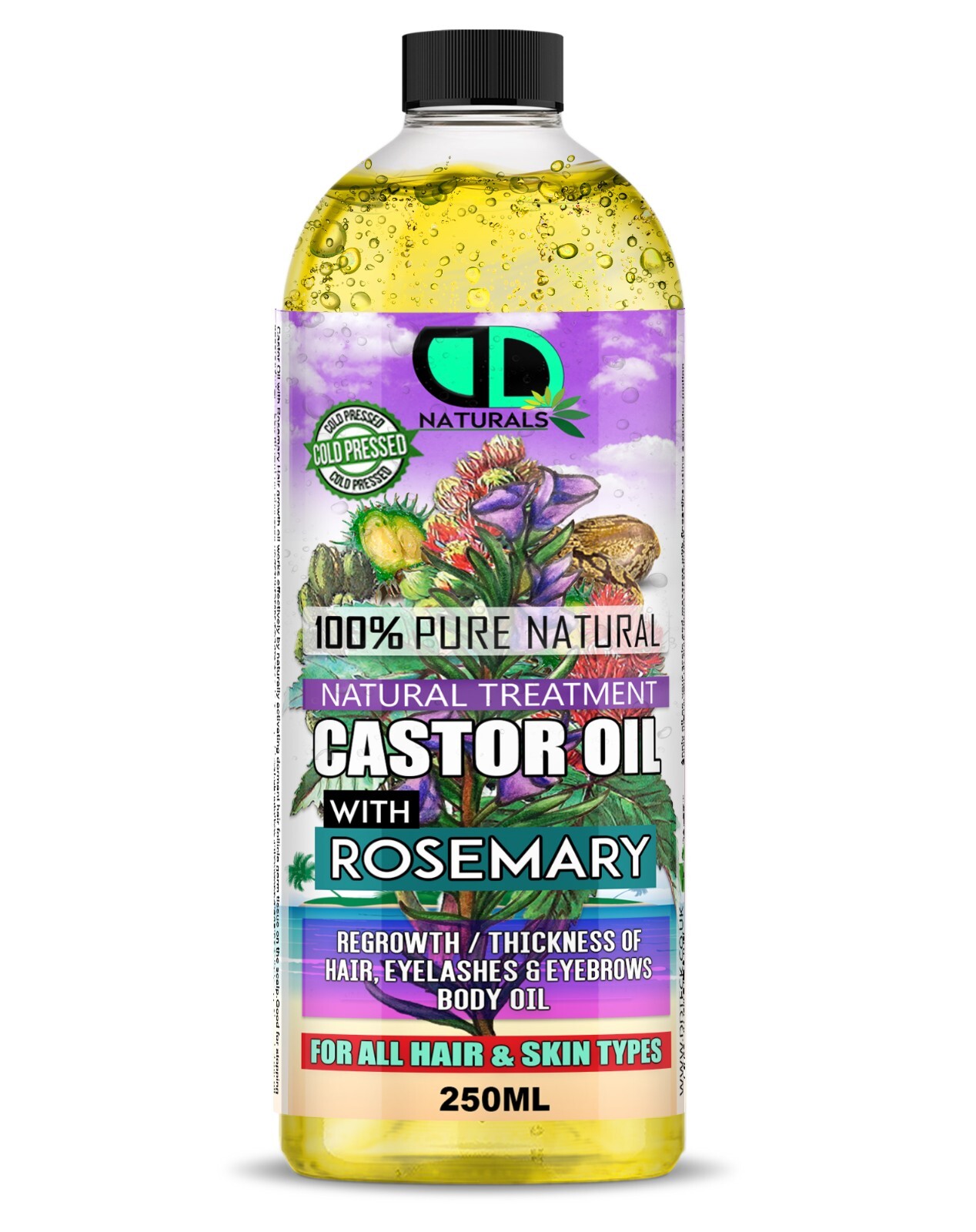 Castor Oil with Rosemary Oil for Skin & Hair Growth Diluted (Ready to Use) eBay