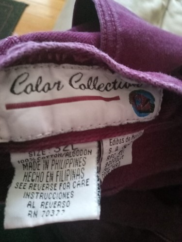 Color Collection Unisex Adult 32L Burgandy Denim Classic 90's Jeans - Picture 2 of 2