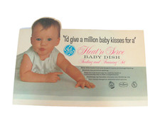 Vintage GE heat serve baby dish cardboard package insert decoration 14 X 9.5"