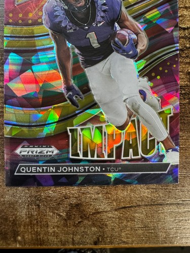 2023 Panini Prizm Draft Picks Quentin Johnston TCU Instant Impact Gold Ice II-11 - Picture 6 of 10