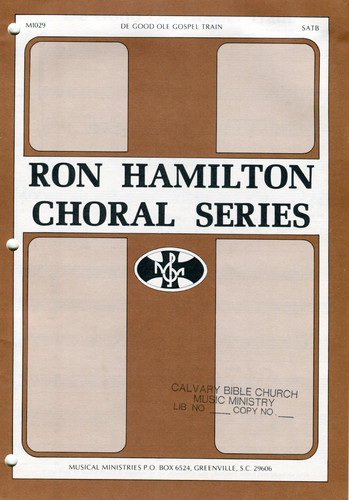 RON HAMILTON CHORAL SERIES "DE GOOD OLE GOSPEL TRAIN" SHEET MUSIC SATB 1981