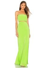 NEW NWT $249 LOVERS + FRIENDS "Pryce" lemon lime maxi strapless dress sz M