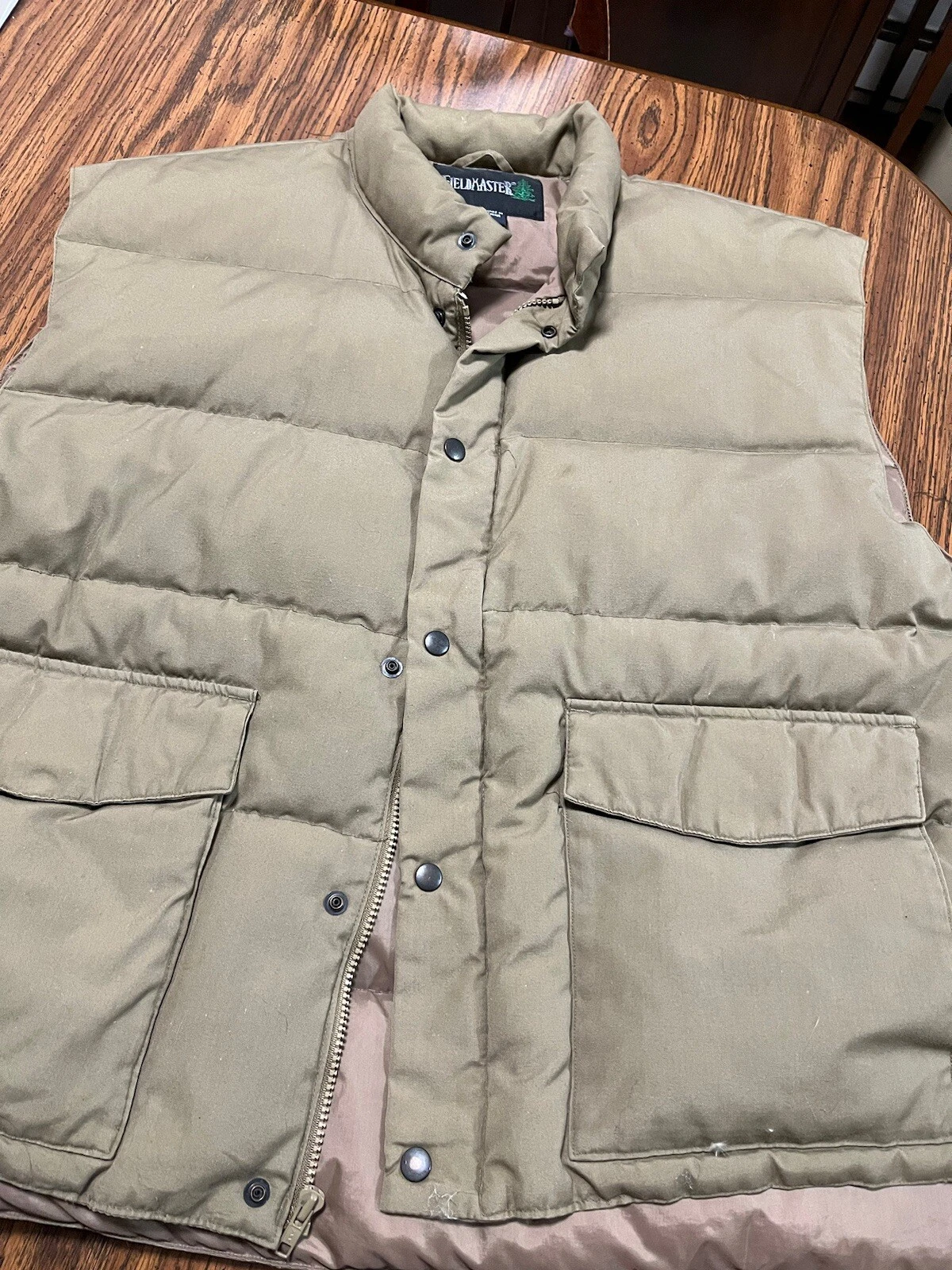 Down Filled Vest Field Master 2XL Pockets Zipper Snaps