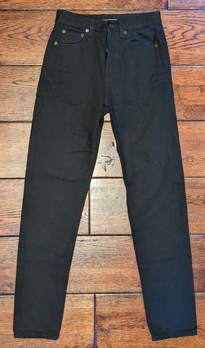 Saint Laurent Paris Damen-Denimjeans D19 mit SL-MW schwarz SCHMALE HOHE TAILLE - 25x29