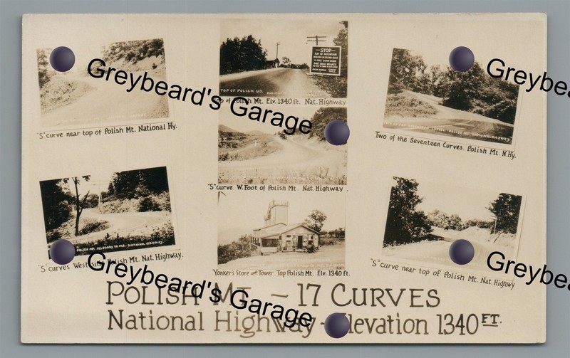 RPPC Polish Mountain Mt Multiview NATIONAL HIGHWAY MD Real Photo Postcard