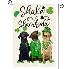 Shake Your Shamrocks St Patricks Day Garden Flag 12x18 Inch Double Sided Outside