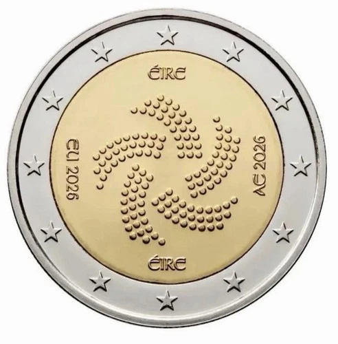 Ireland ?? Coin 2€ Euro 2026 Presidency EU Council. 2 Eire Star Democracy